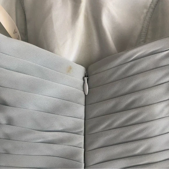 Azazie Strapless Dress in Light Blue and White - Picture 9 of 10